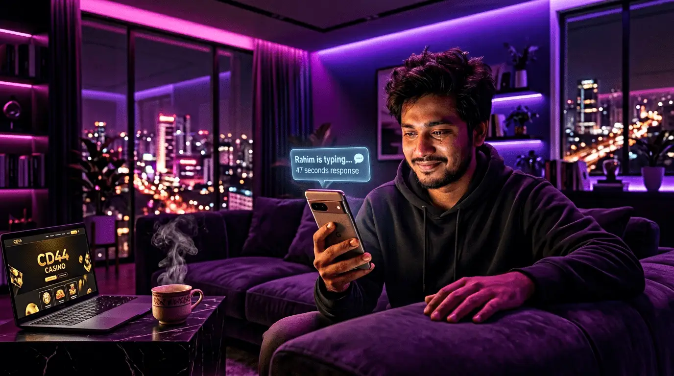 CD44 Review — The Platform Where Someone Actually Answers at 3 AM in Bengali CD44 Bangladesh 24/7 Bengali customer support - player receiving instant response at 3 AM on TAKA ALLIANCE network