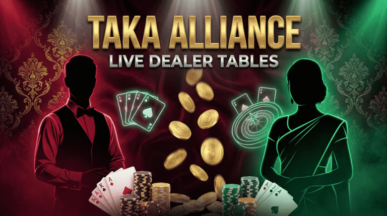 Live dealer tables Bangladesh comparison banner — TAKA ALLIANCE Evolution Gaming vs Pragmatic Play Live tested on 20 platforms